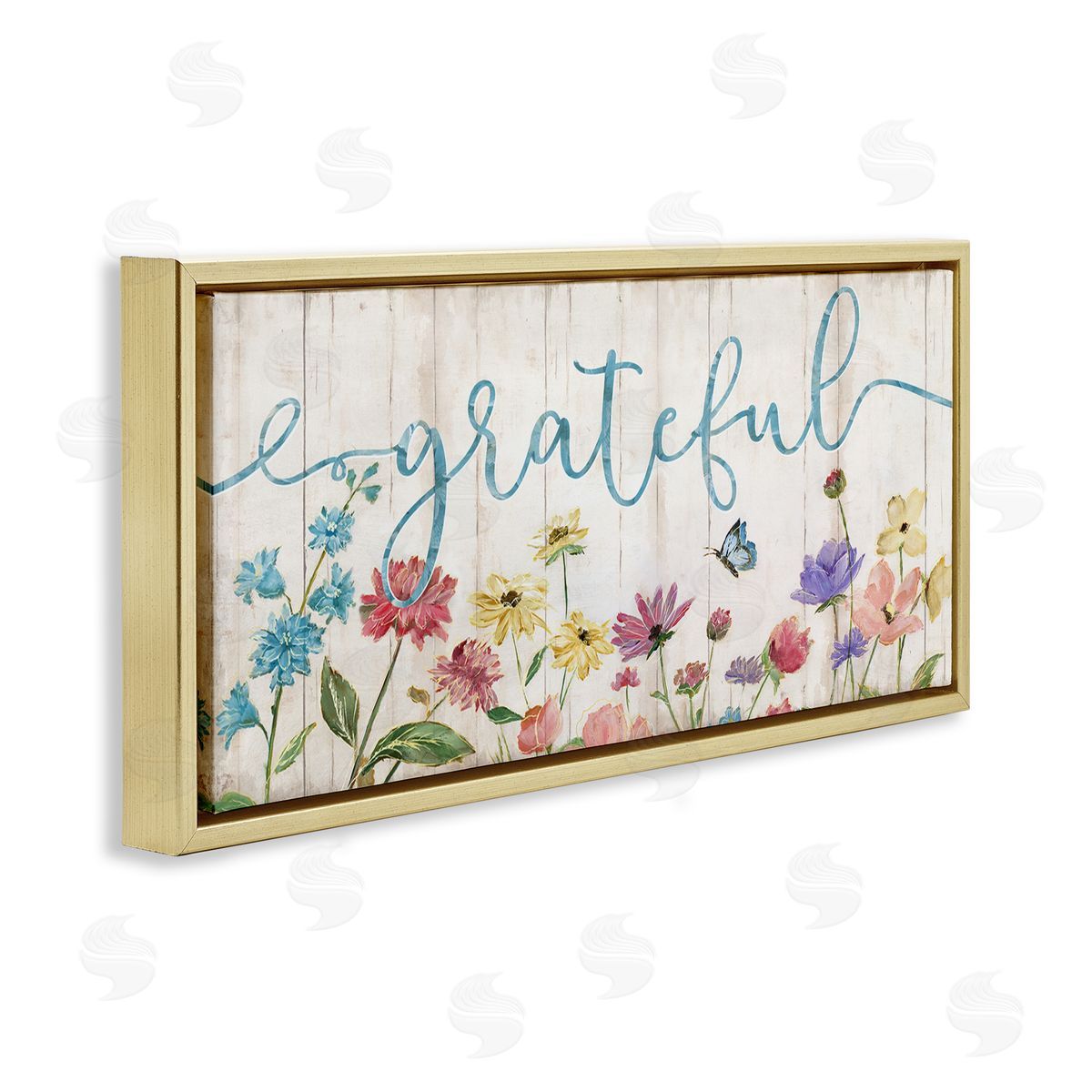 Nan Grateful Sentiment Spring Wildflower Garden Blue Butterfly