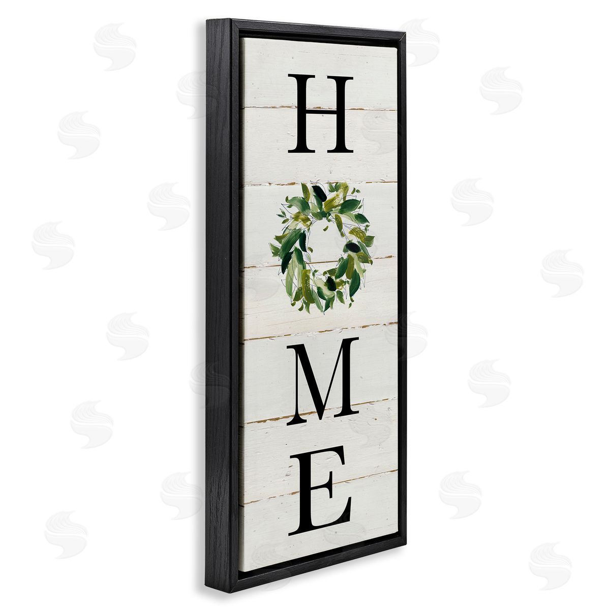 Carol Robinson Home Vertical Phrase Green Leaf Wreath Family Typography