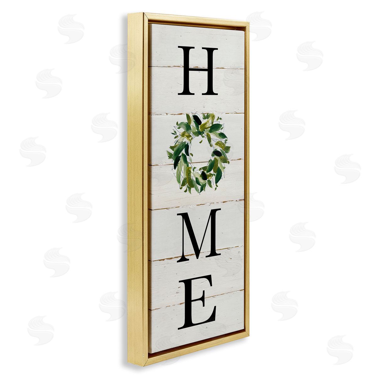 Carol Robinson Home Vertical Phrase Green Leaf Wreath Family Typography
