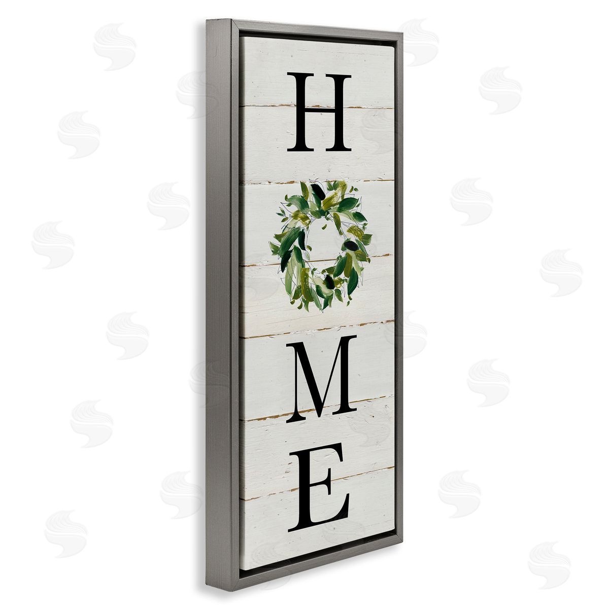 Carol Robinson Home Vertical Phrase Green Leaf Wreath Family Typography