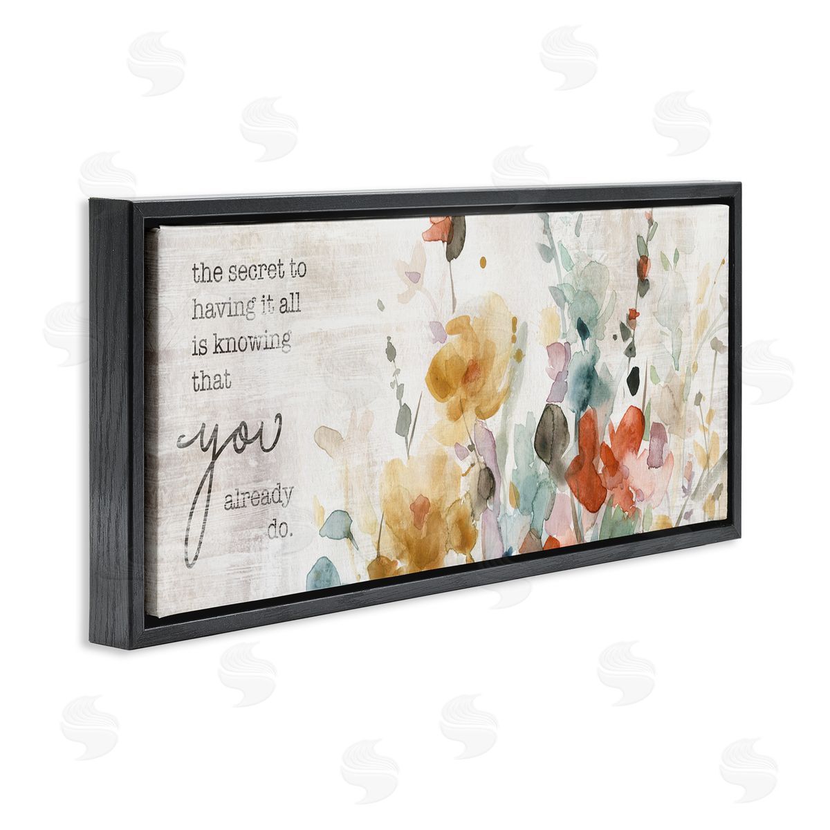 Knowing You Have It Motivational Black Floating Frame Canvas Wall Art, Home Decor by Carol Robinson