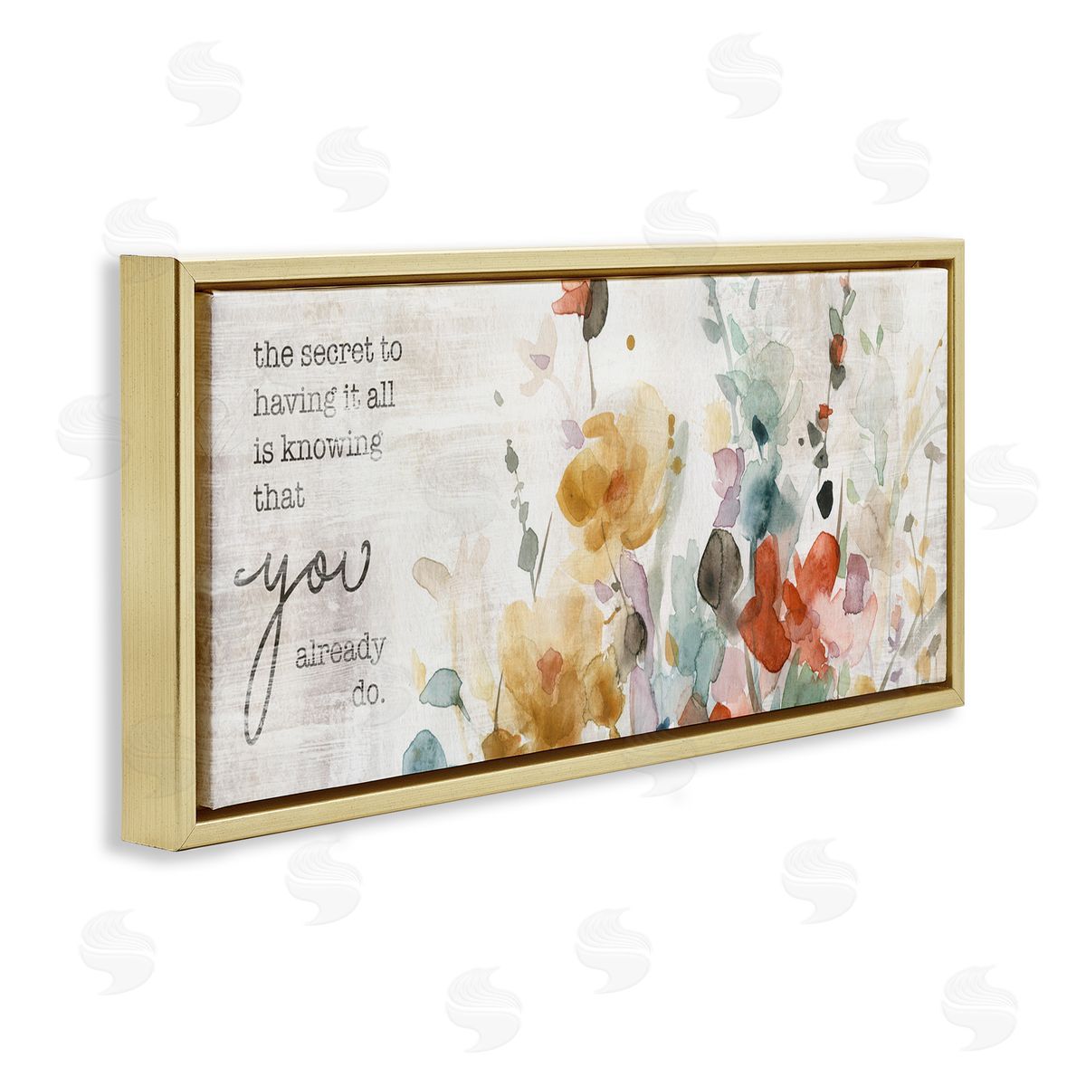 Knowing You Have It Motivational Gold Floating Frame Canvas Wall Art, Home Decor by Carol Robinson