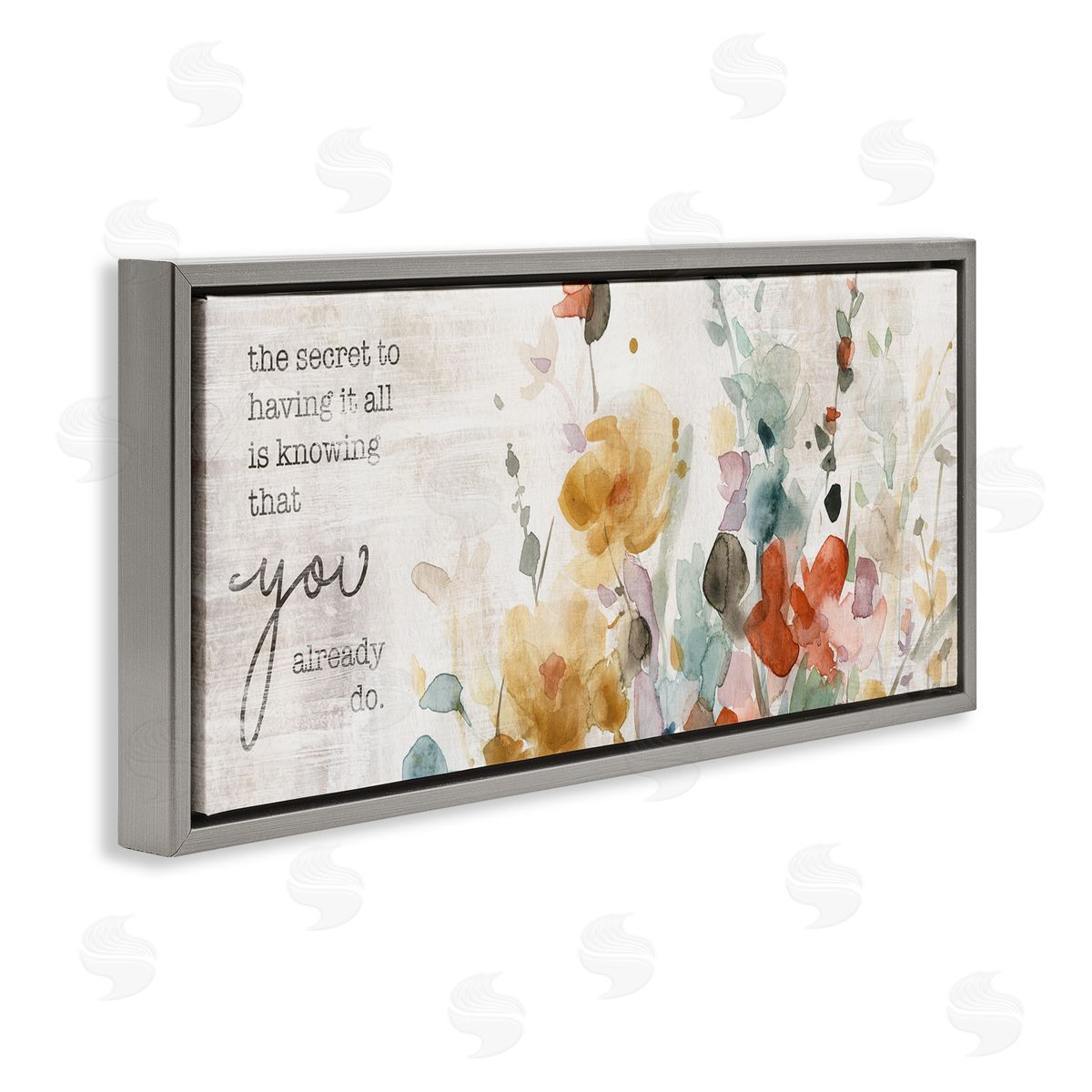 Knowing You Have It Motivational Grey Floating Frame Canvas Wall Art, Home Decor by Carol Robinson