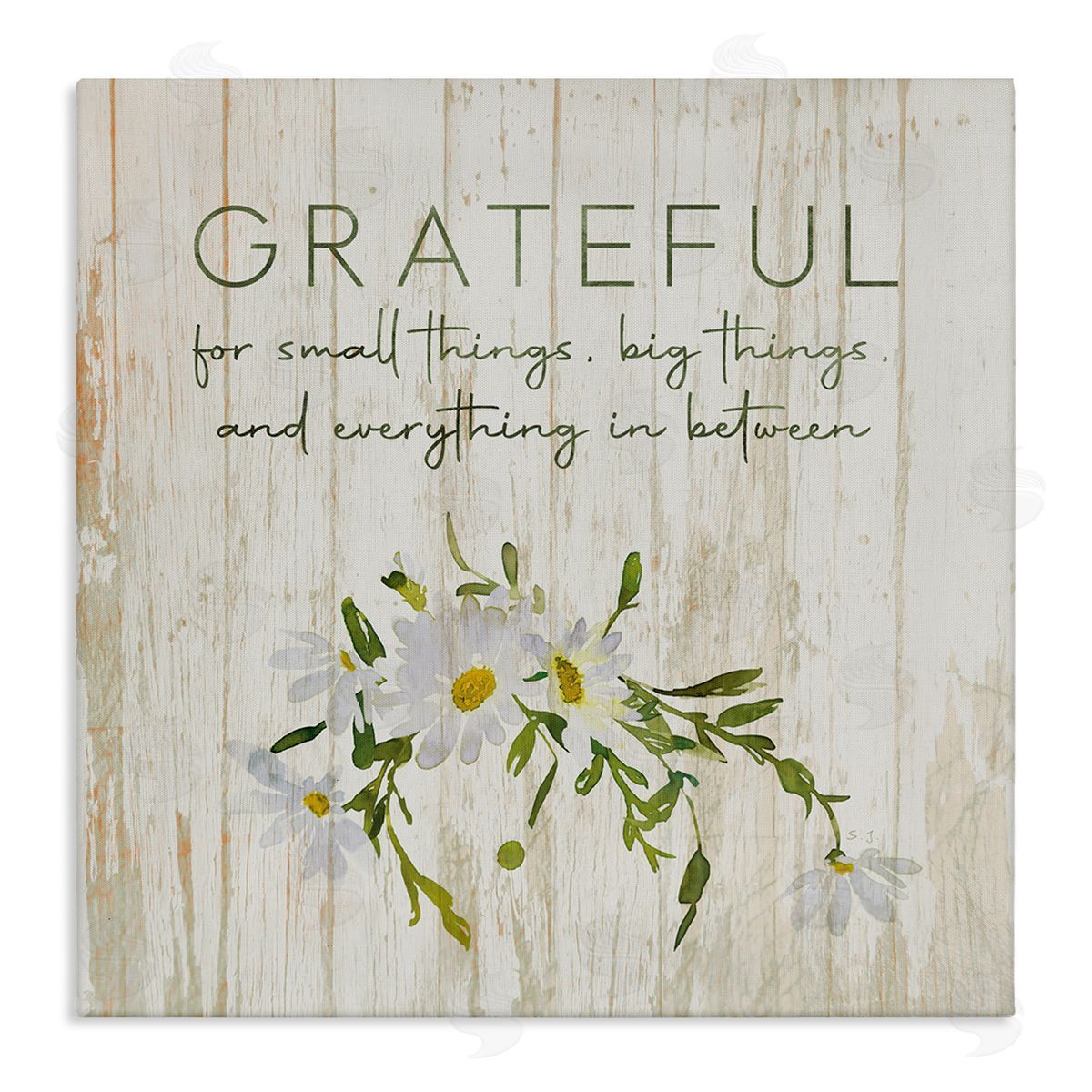 Susan Jill Grateful for Small Big In Between Motivational Phrase Stretched Canvas Wall Art Print