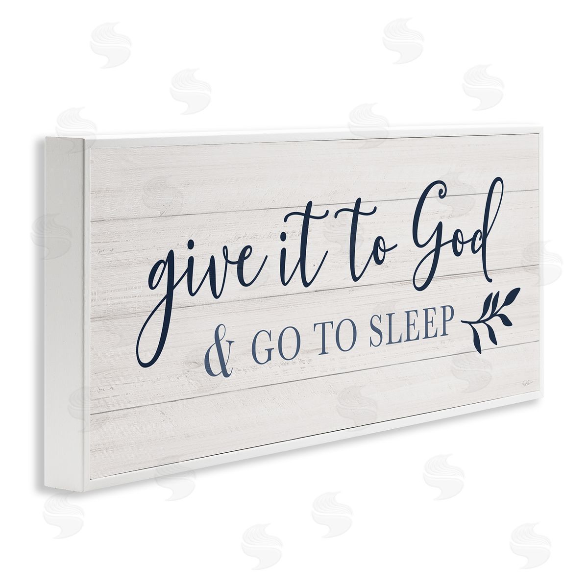Give to God & Sleep Motivational Bedtime White Frame Print Wall Art, Home Decor by Natalie Carpentieri