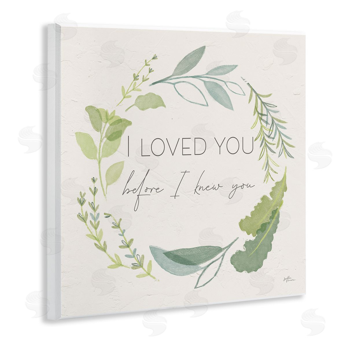 Janelle Penner Love You Before I Knew You Phrase Green Leaves Wooden Wall Plaque Art Print