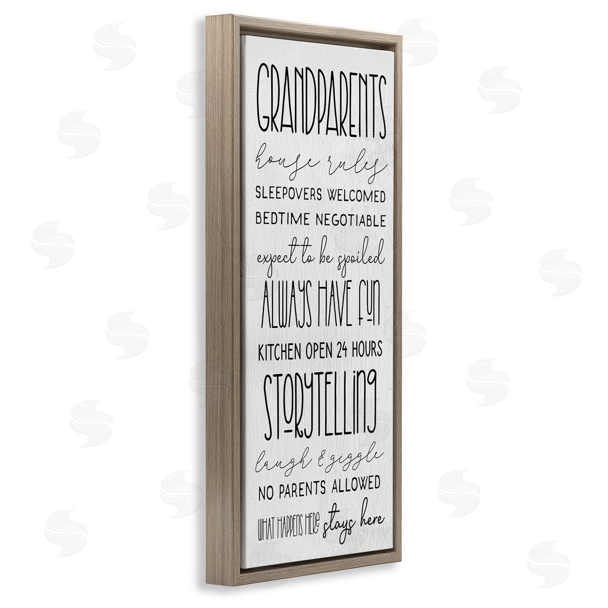 Stupell Studio Grandparents House Rules Fun Rustic Family Sign