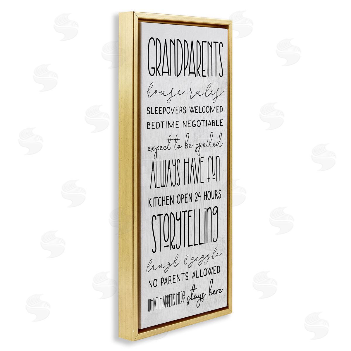 Stupell Studio Grandparents House Rules Fun Rustic Family Sign