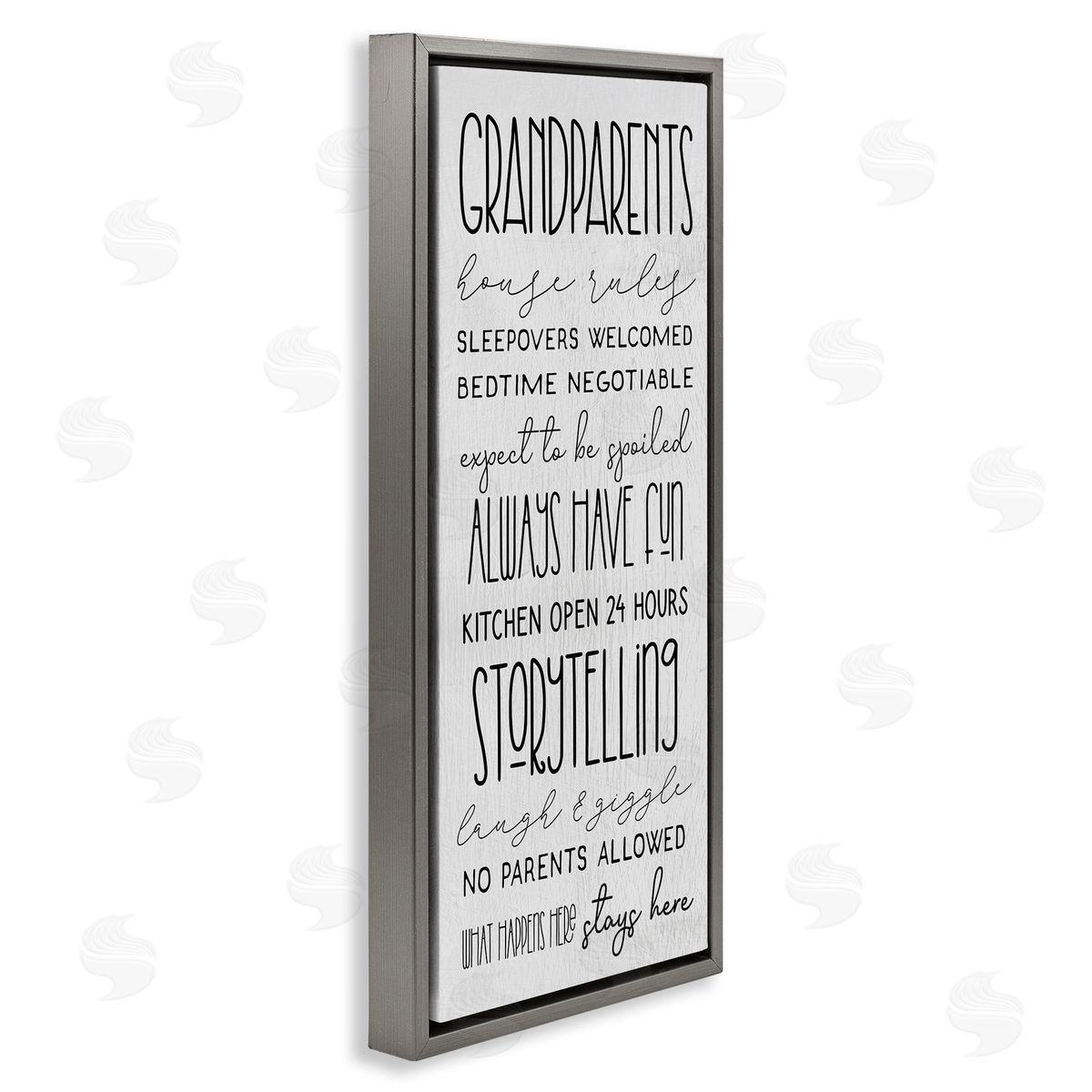 Stupell Studio Grandparents House Rules Fun Rustic Family Sign