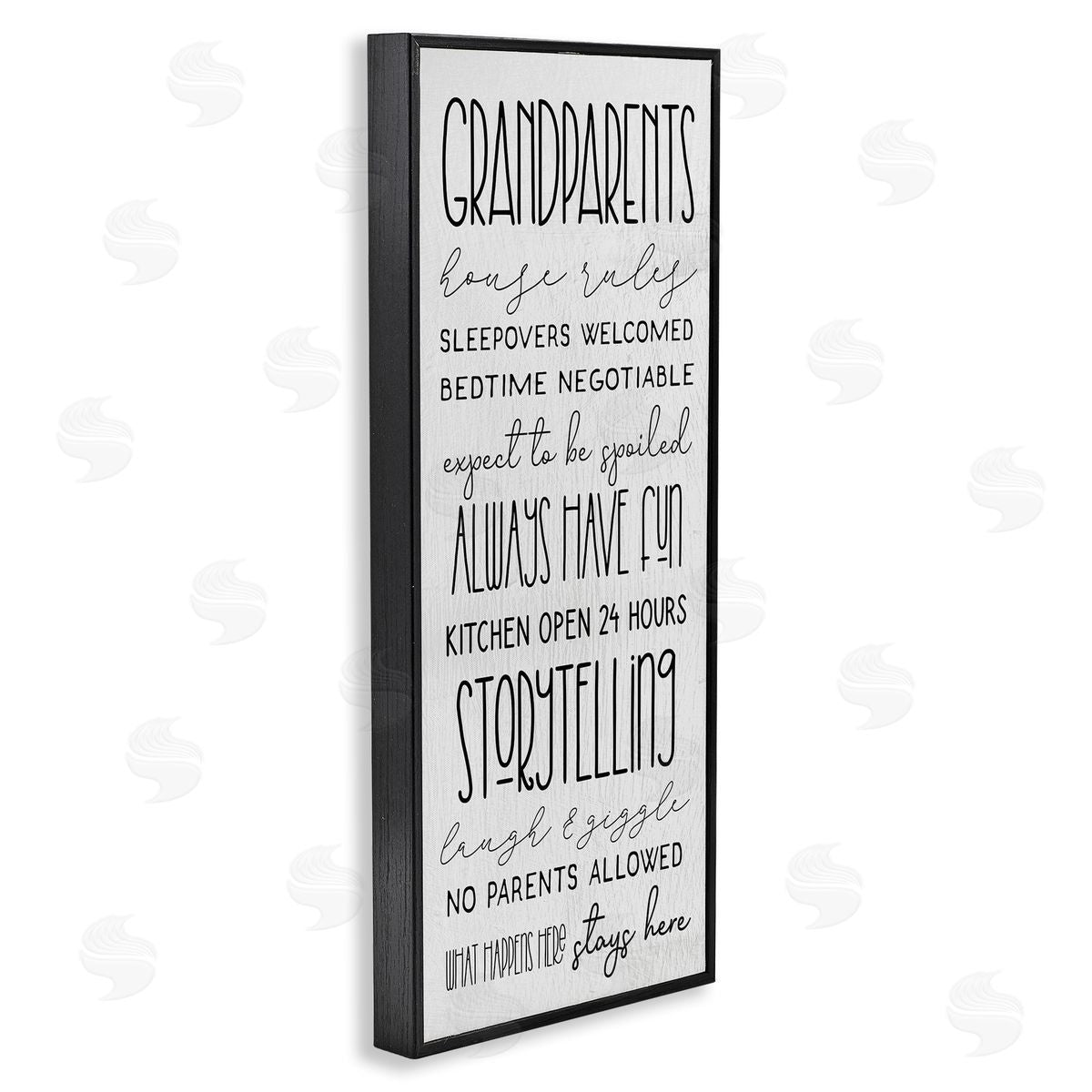 Stupell Studio Grandparents House Rules Fun Rustic Family Sign