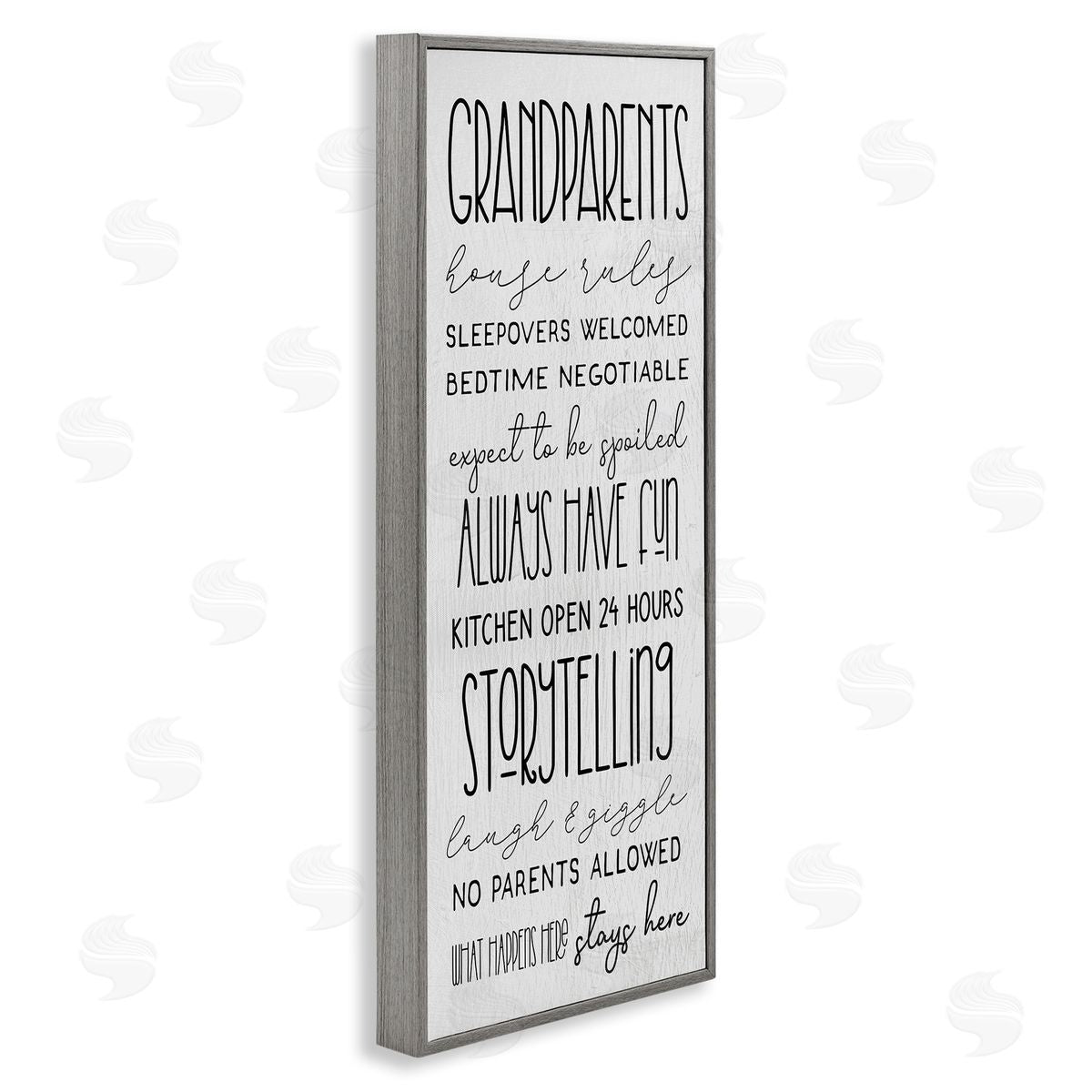 Stupell Studio Grandparents House Rules Fun Rustic Family Sign