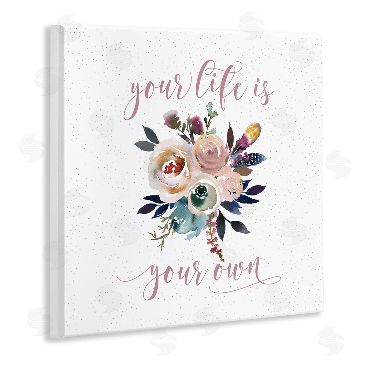 Tara Moss Life Is Your Own Motivational Floral Bouquet Design  Wooden Wall Plaque Art Print