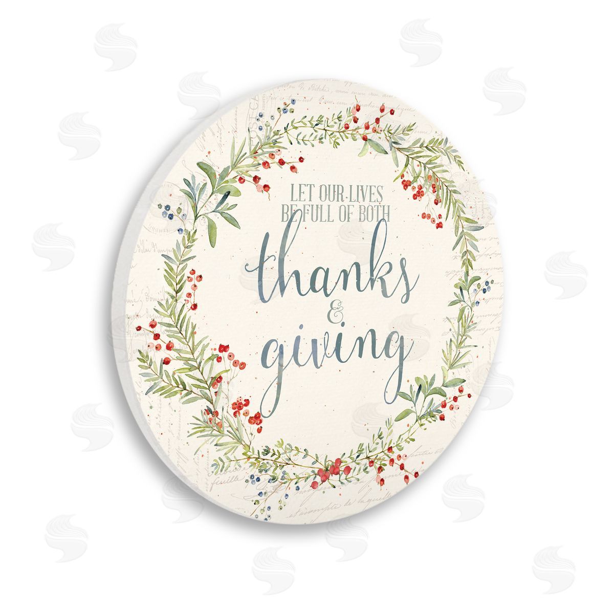 Stephanie Workman Marrott Thanks And Giving Fall Autumn Seasonal Inspirational Word Design Wooden Wall Plaque Art Print