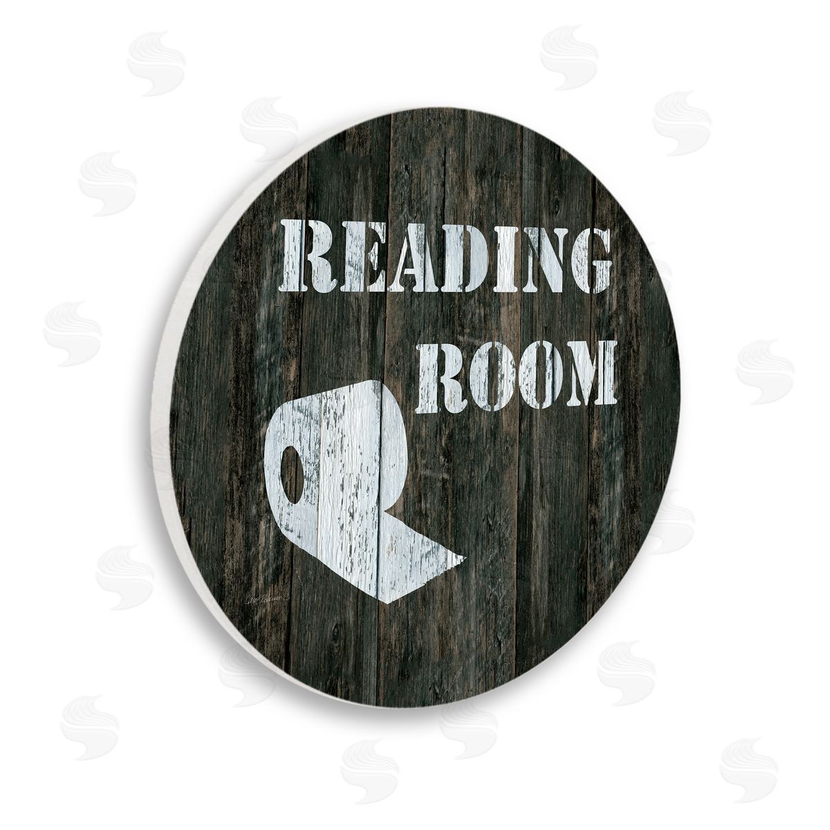 Carol Robinson Reading Room Phrase Rustic Bathroom Toilet Paper Wooden Wall Plaque Art Print