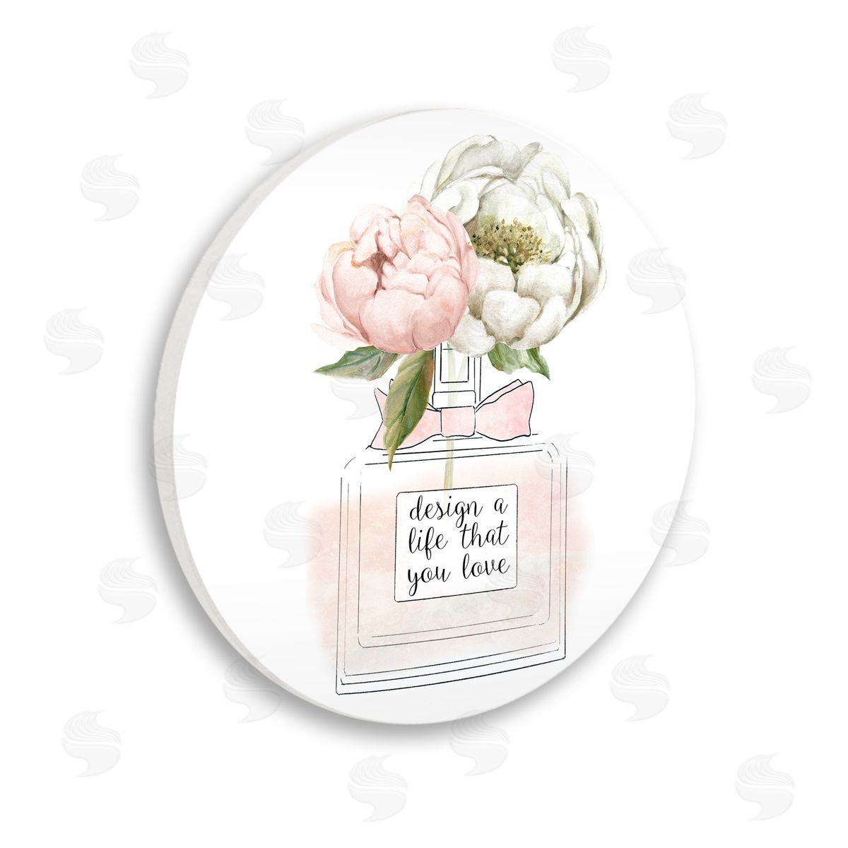 Carol Robinson Design Life You Love Sentiment Pink Floral Perfume Wooden Wall Plaque Art Print
