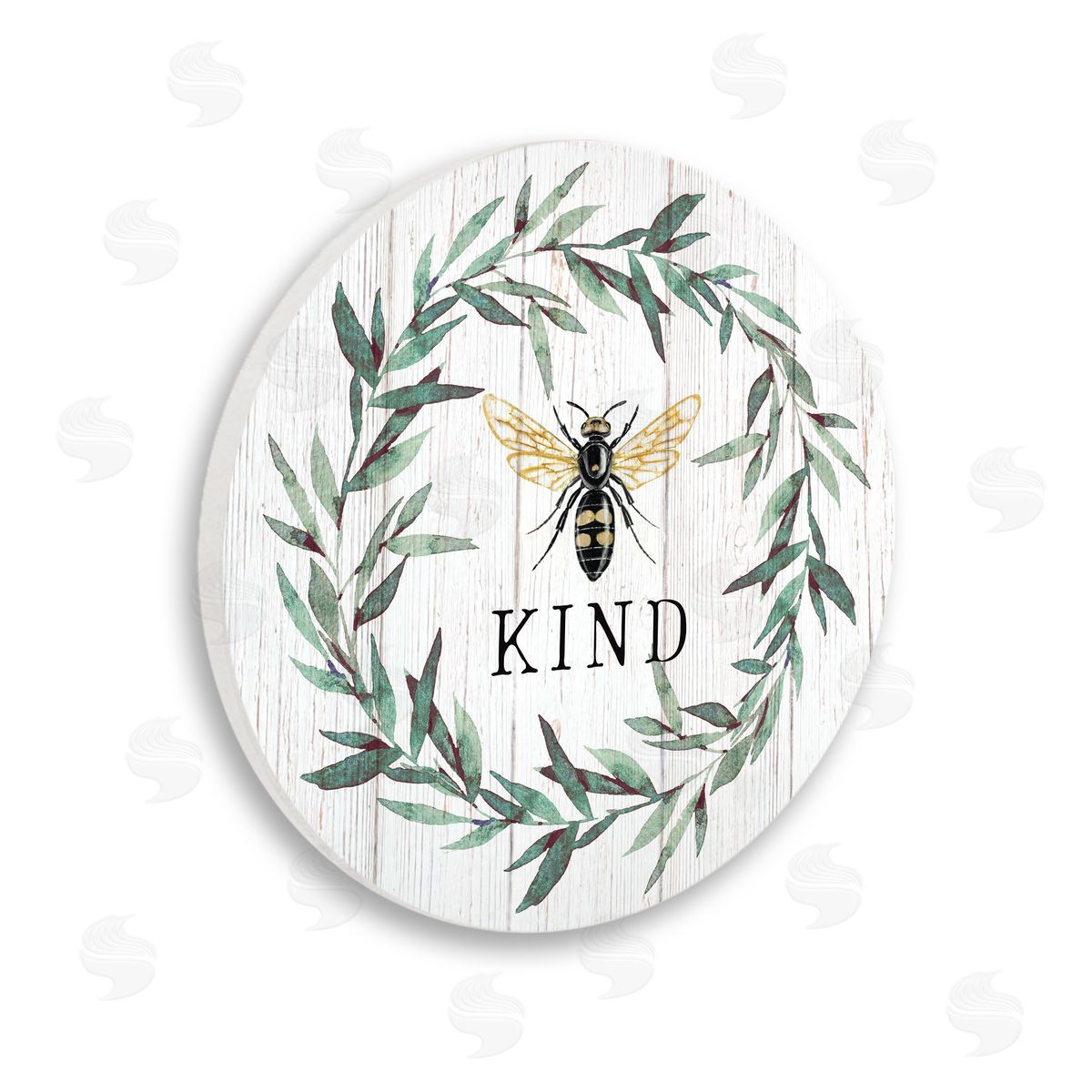 Elizabeth Tyndall Bee Kind Phrase Charming Country Farm Insect Pun Wooden Wall Plaque Art Print
