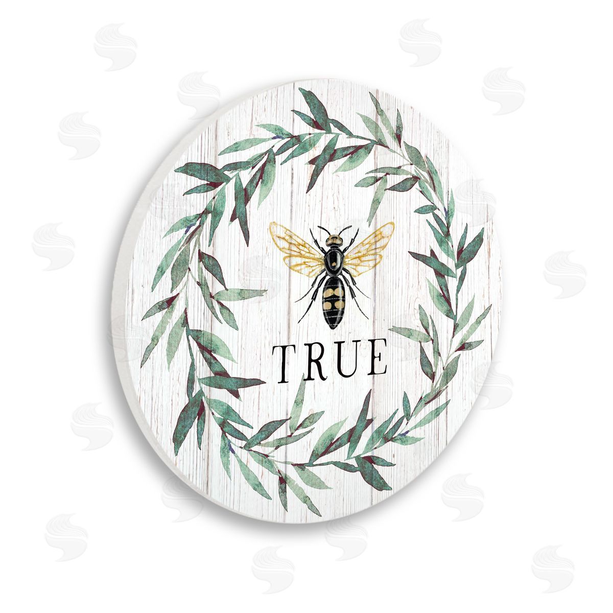 Elizabeth Tyndall Bee True Sentiment Country Floral Insect Pun Wooden Wall Plaque Art Print