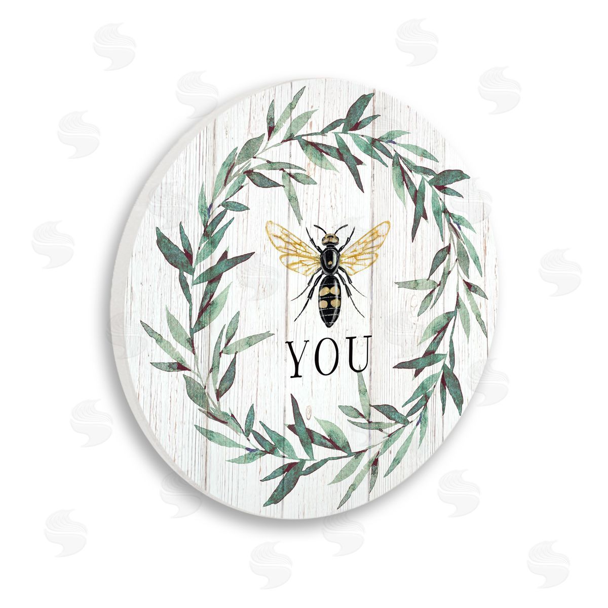 Elizabeth Tyndall Bee You Quote Farm Floral Insect Pun Wooden Wall Plaque Art Print