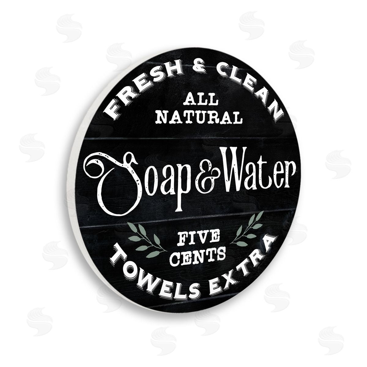 Stupell Studio Fresh & Clean Bathroom Sign Vintage Soap and Water Wooden Wall Plaque Art Print