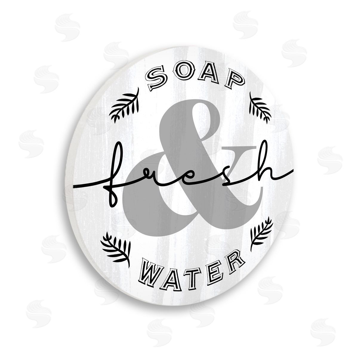 Stupell Studio Soap & Water Vintage Bathroom Adverstisement Farmhouse Sign Wooden Wall Plaque Art Print