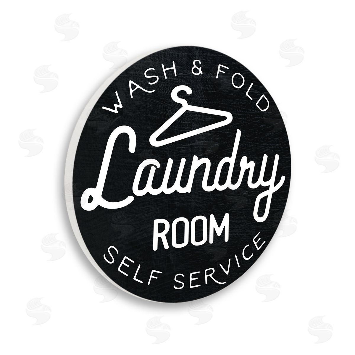 Stupell Studio Wash and Fild Vintage Laundry Room Sign Black White Wooden Wall Plaque Art Print