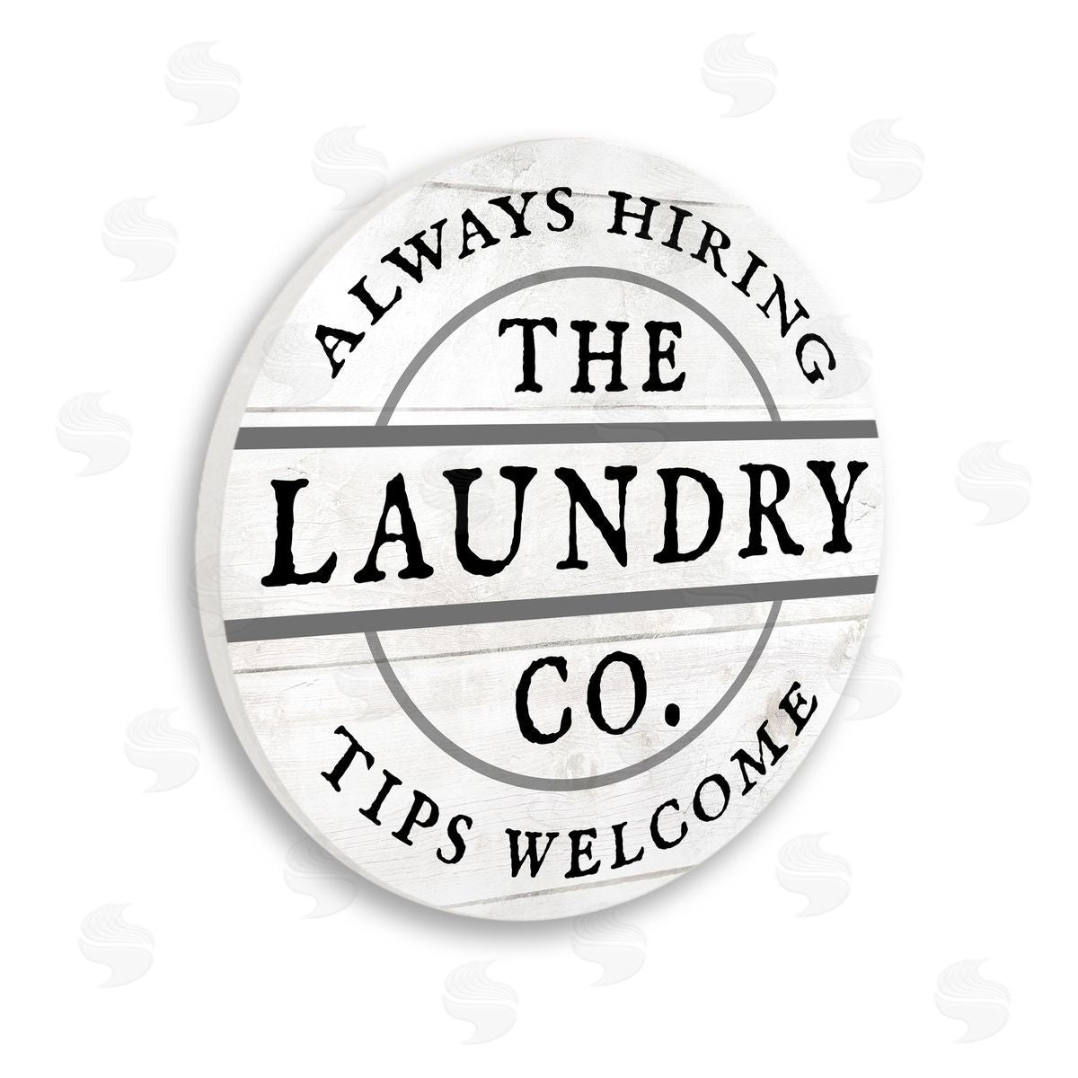 Stupell Studio Vintage Laundry Co. Sign Always Hiring Tips Welcome Wooden Wall Plaque Art Print