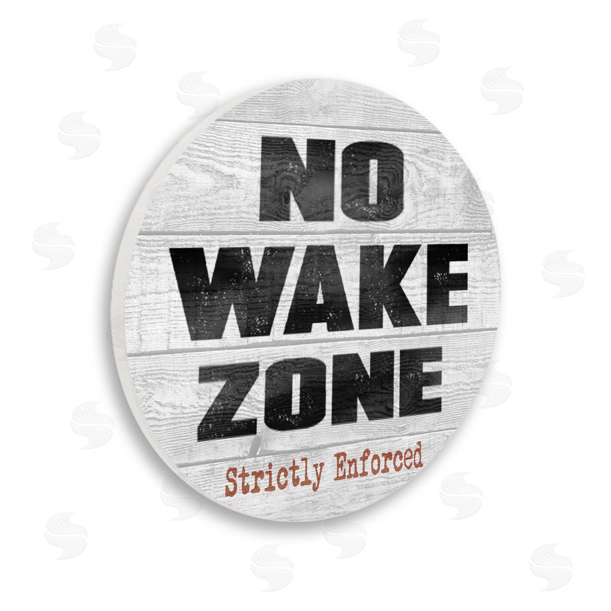 Regina Nouvel No Wake Zone Beach Plank Rustic Grain Pattern Wooden Wall Plaque Art Print