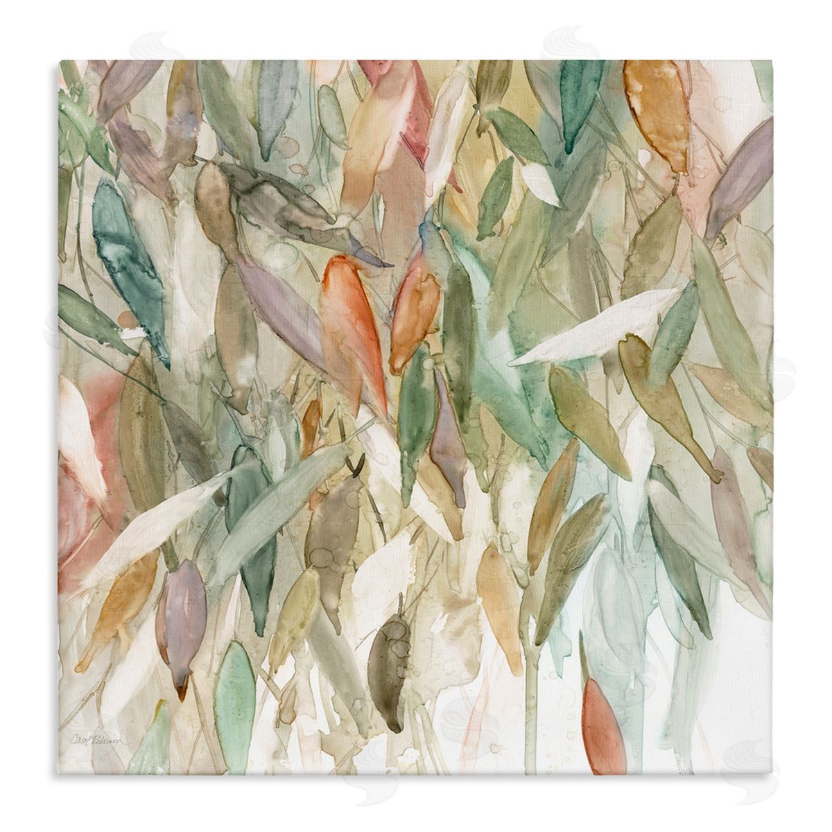 Carol Robinson Abstract Cascading Tree Leaves Autumnal Blooming Foliage Stretched Canvas Wall Art Print