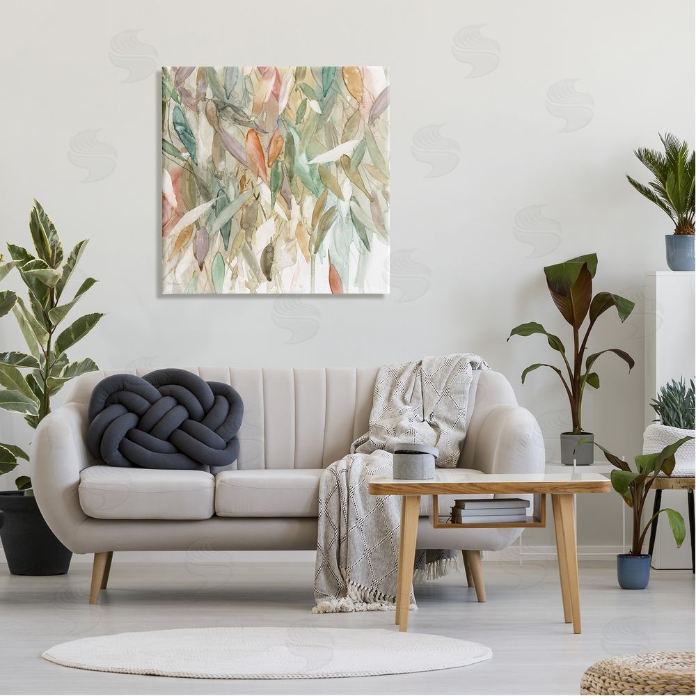 Carol Robinson Abstract Cascading Tree Leaves Autumnal Blooming Foliage Canvas Wall Art in Room