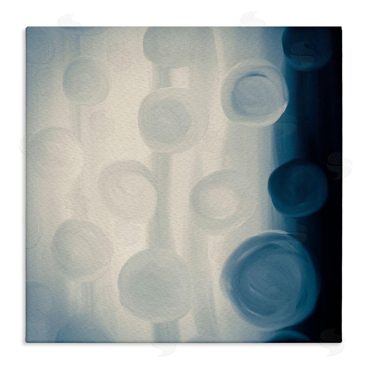 Amy Brinkman Rich Blue Abstract Circles Modern Circles Design  Stretched Canvas Wall Art Print