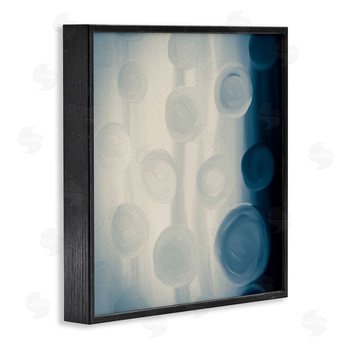 Amy Brinkman Rich Blue Abstract Circles Modern Circles Design  Black Framed Glicee Wall Art Print