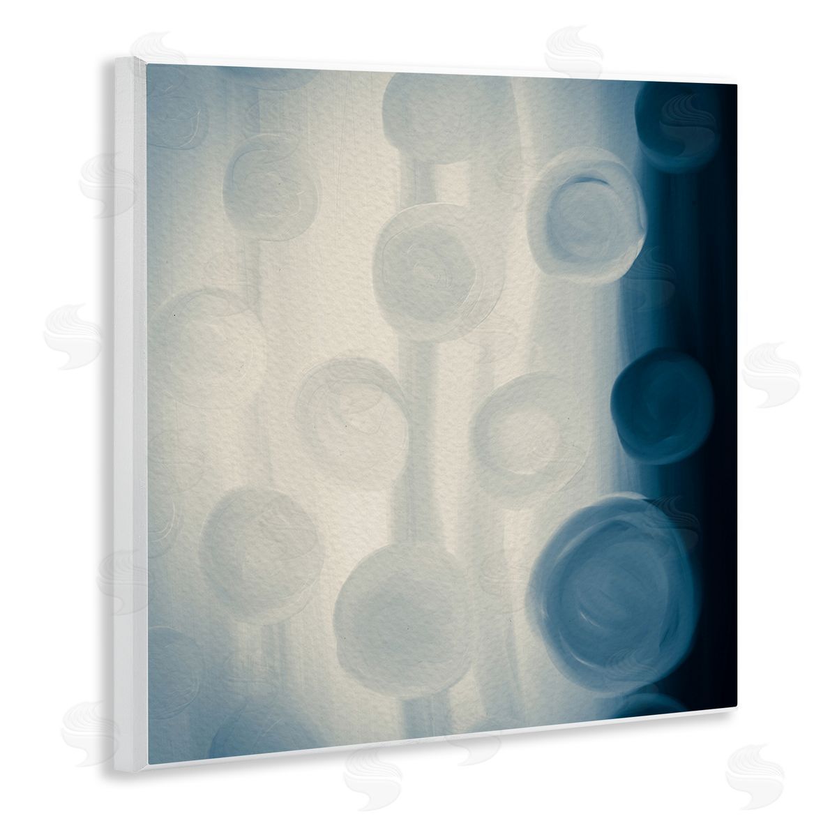 Amy Brinkman Rich Blue Abstract Circles Modern Circles Design  Wooden Wall Plaque Art Print