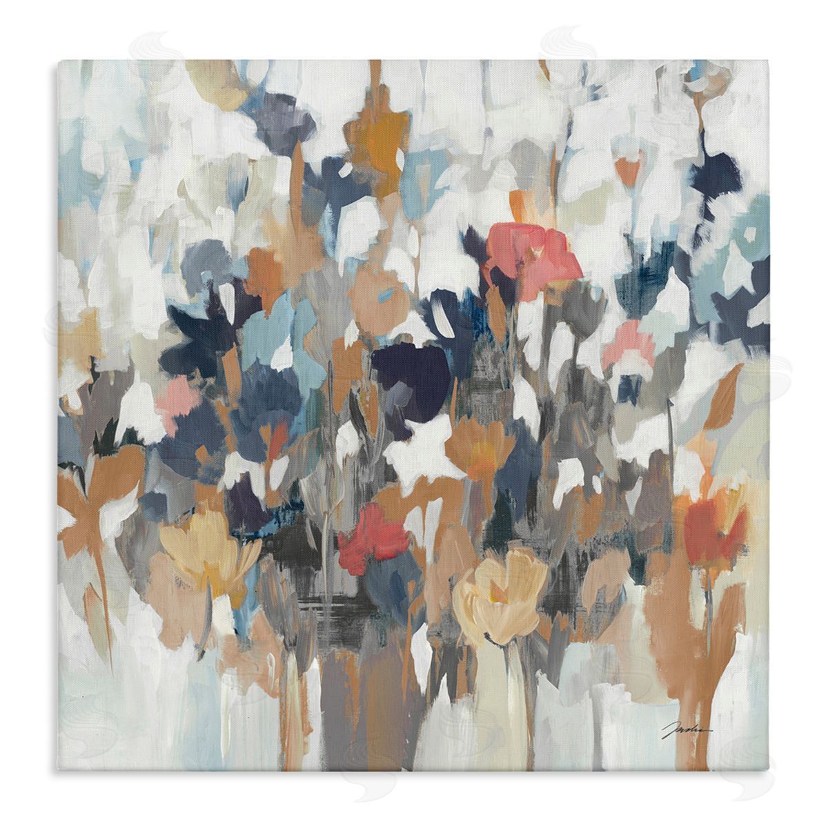 Modern Painterly Floral Arrangement Canvas Wall Art, Home Decor by Liz Jardine