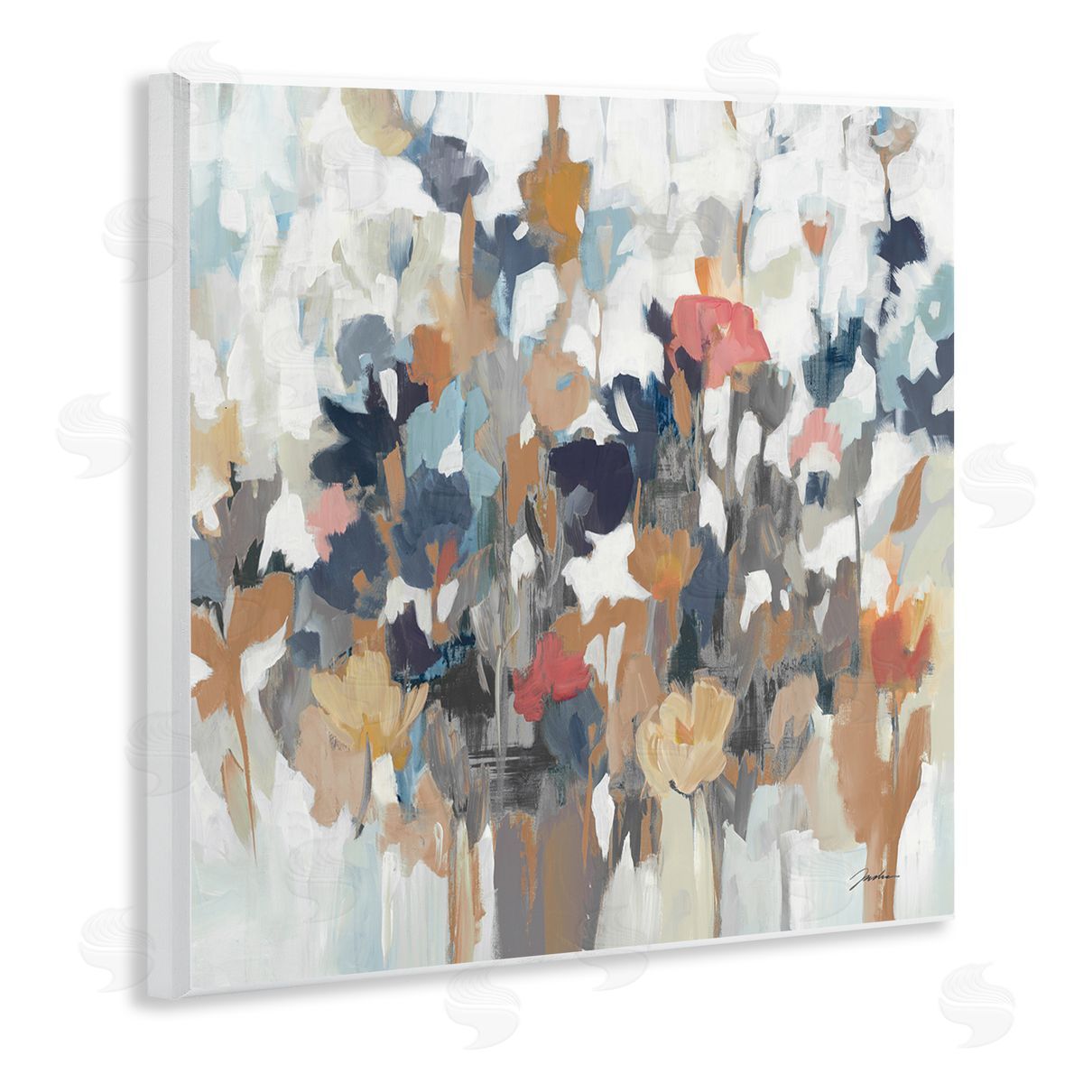 Modern Painterly Floral Arrangement Wood Plaque Wall Art, Home Decor by Liz Jardine