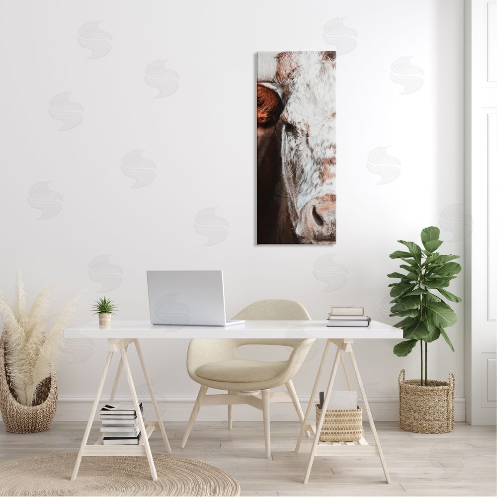 White Ladder Closeup Spotted Cow Cattle Detailed Farm Photography 