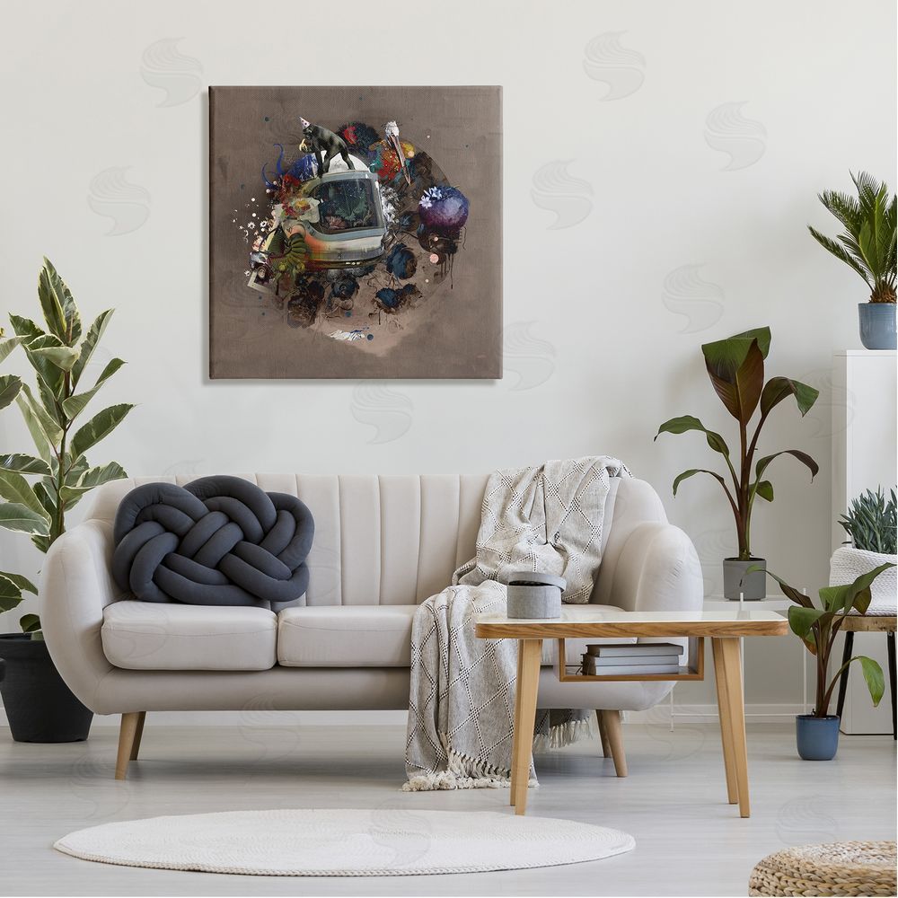 Teis Albers Layered Street Style Collage Monkey Miscellaneous Wildlife  Canvas Wall Art in Room
