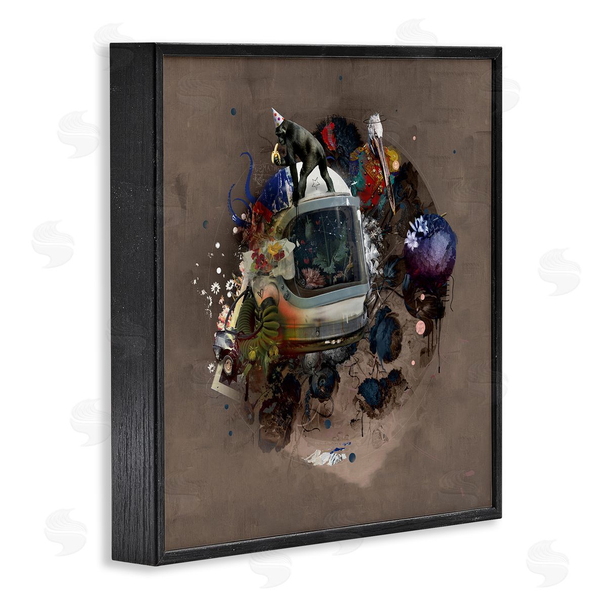 Teis Albers Layered Street Style Collage Monkey Miscellaneous Wildlife  Black Framed Glicee Wall Art Print