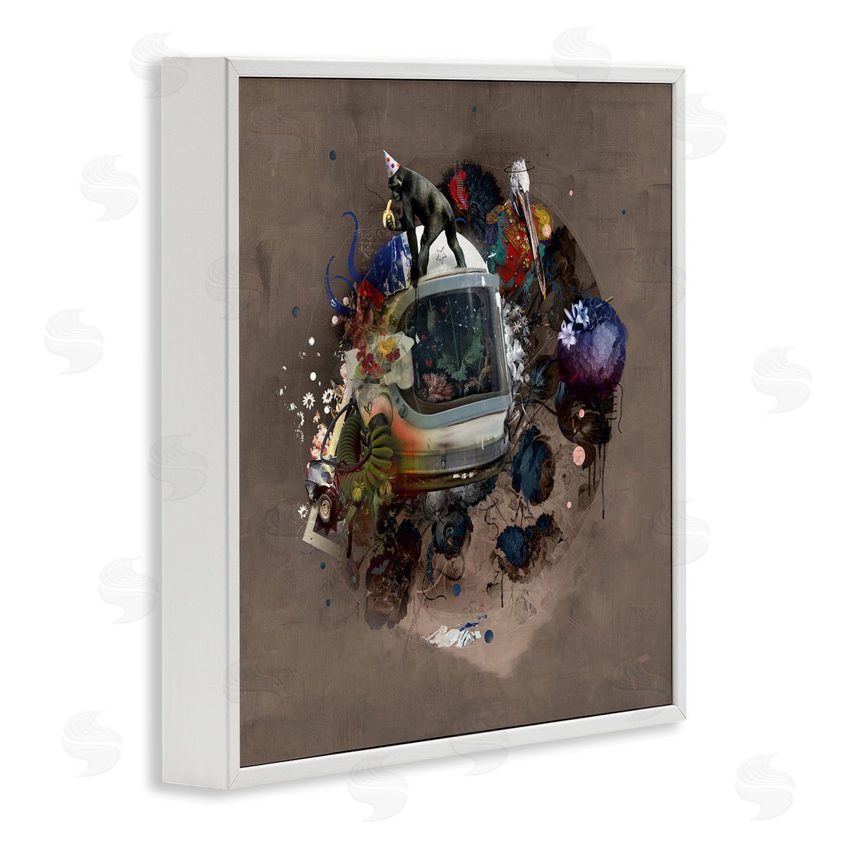 Teis Albers Layered Street Style Collage Monkey Miscellaneous Wildlife  White Framed Glicee Wall Art Print