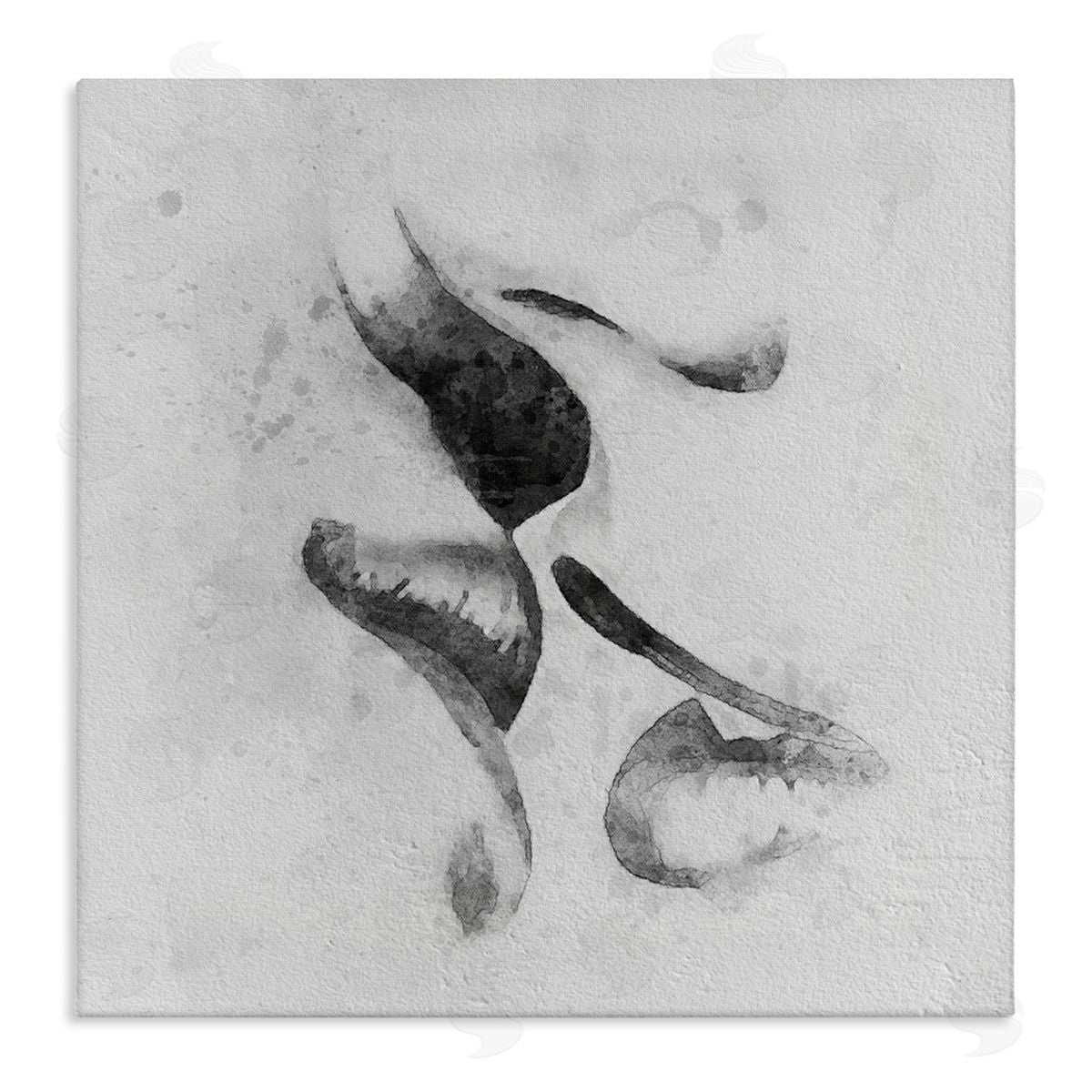 Ros Ruseva Romantic Kiss Faces Lips Closeup Couple Drawing Stretched Canvas Wall Art Print
