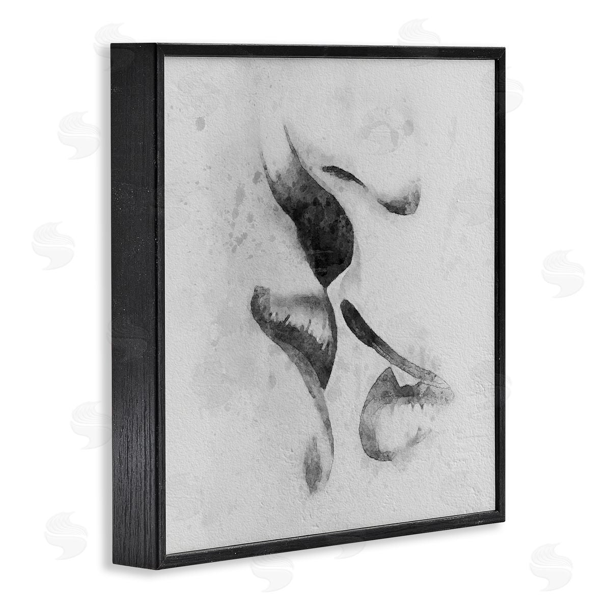 Ros Ruseva Romantic Kiss Faces Lips Closeup Couple Drawing Black Framed Glicee Wall Art Print