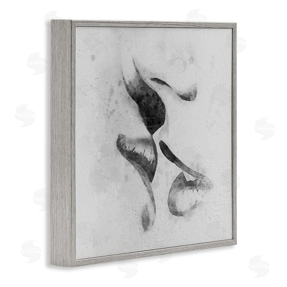 Ros Ruseva Romantic Kiss Faces Lips Closeup Couple Drawing Gray Framed Glicee Wall Art Print