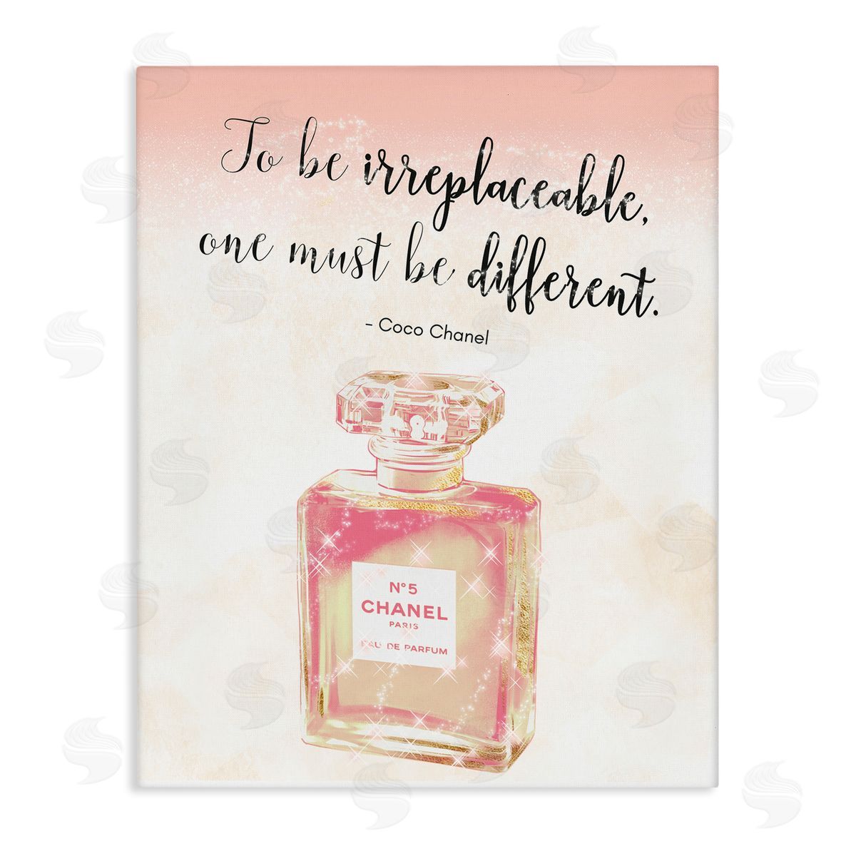 Ziwei Li Being Different Fashioner Quote Shimmer Pink Perfume  Stretched Canvas Wall Art Print
