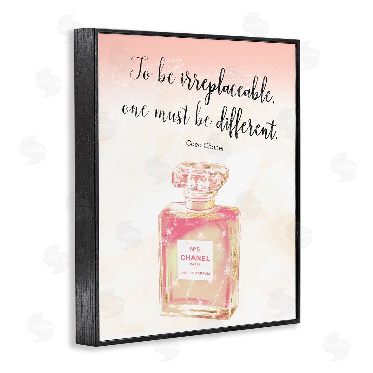 Ziwei Li Being Different Fashioner Quote Shimmer Pink Perfume  Black Framed Giclee Wall Art Print