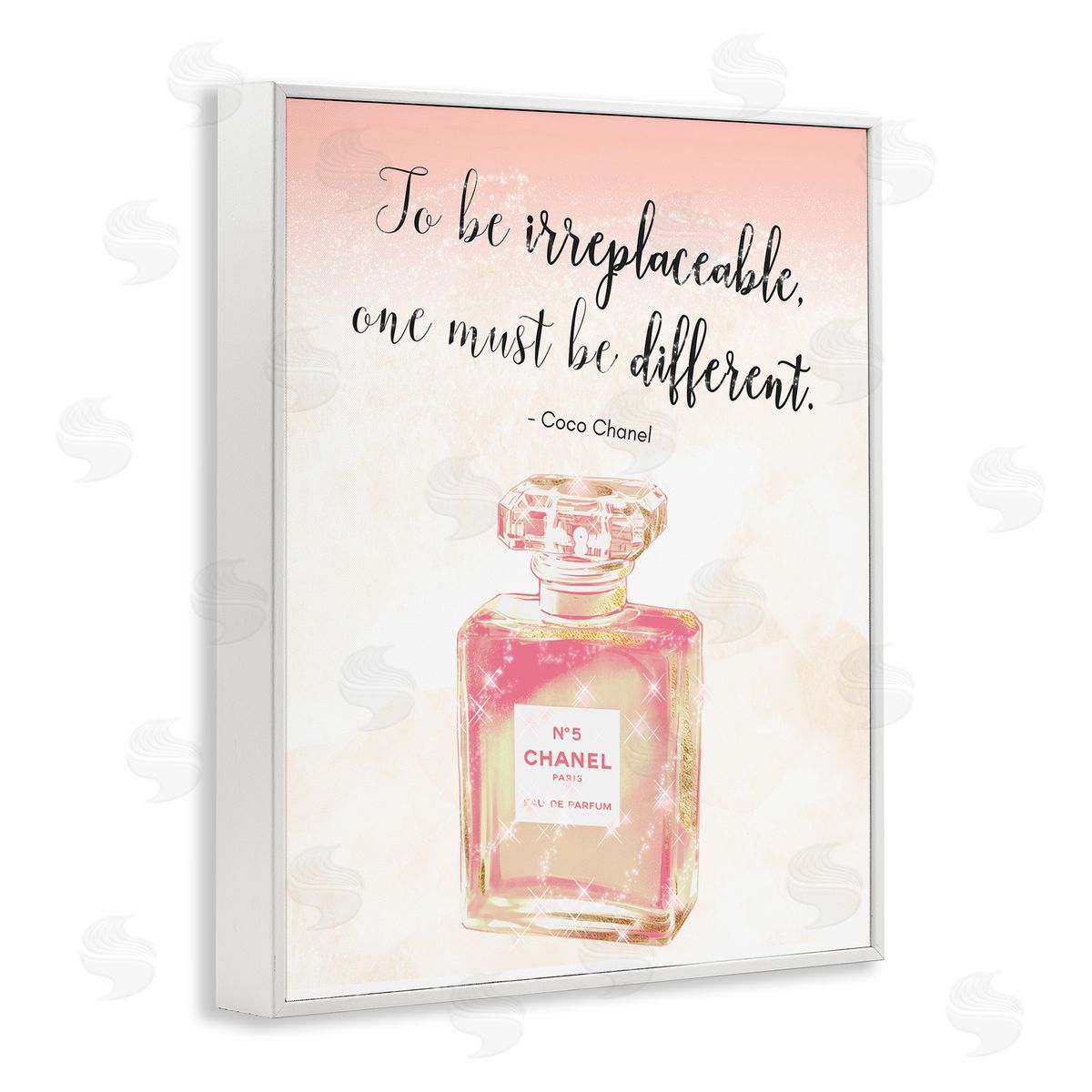 Ziwei Li Being Different Fashioner Quote Shimmer Pink Perfume  White Framed Giclee Wall Art Print