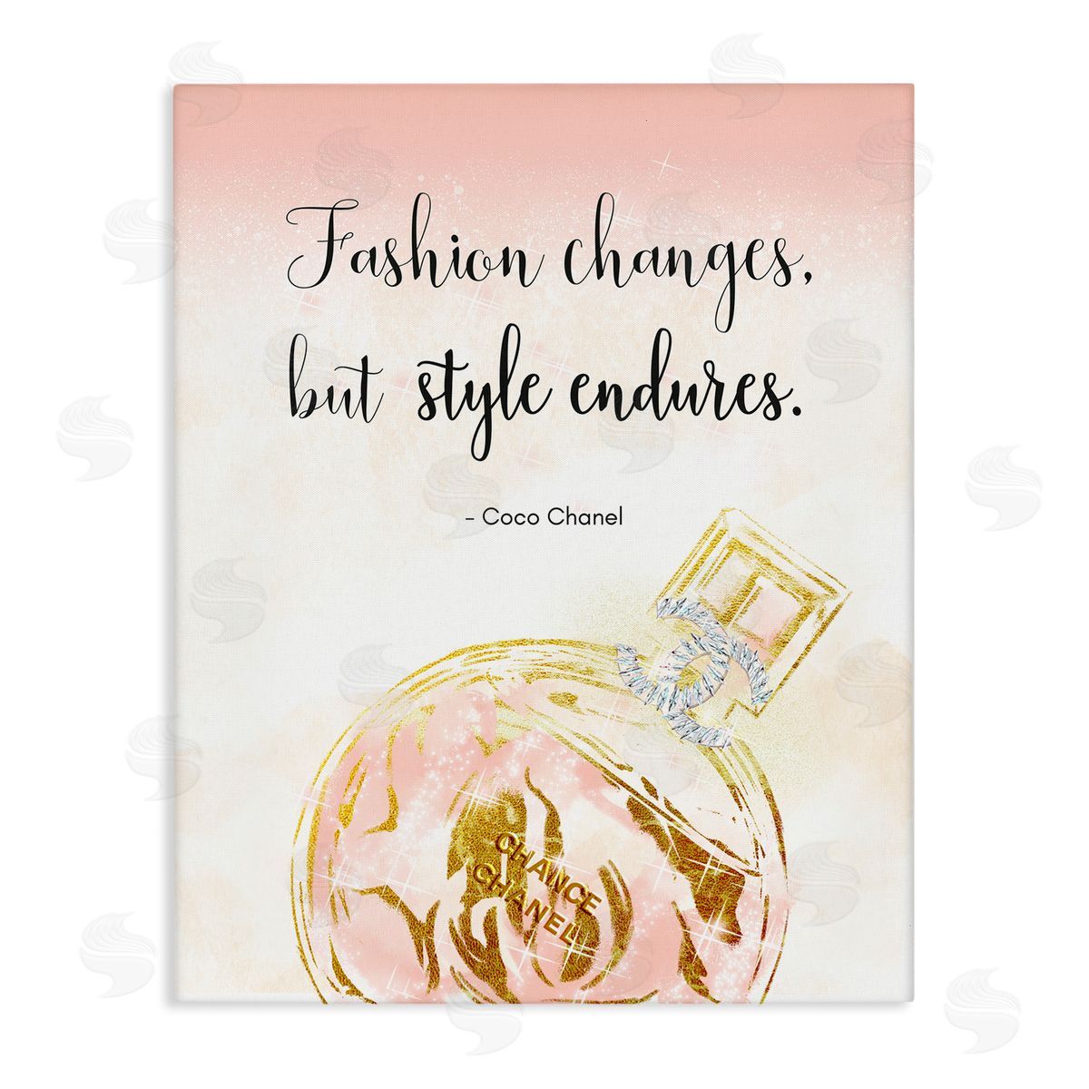 Ziwei Li Style Endures Typography Quoteer Glam Perfume  Stretched Canvas Wall Art Print