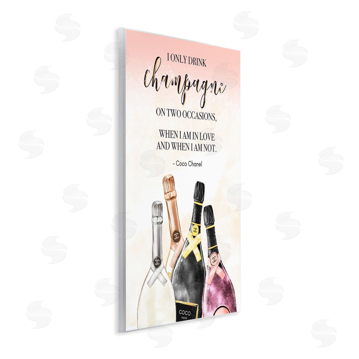 Ziwei Li Champagne and Love Quote Fashioner Glam Text  Wall Plaque Art Print