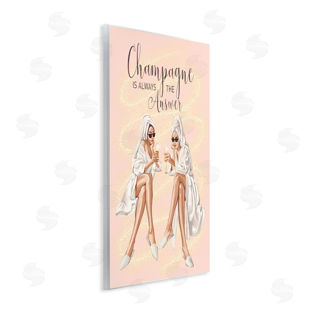 Ziwei Li Champagne Typography Quote Pink Glam Robes Cheers Wall Plaque Art Print