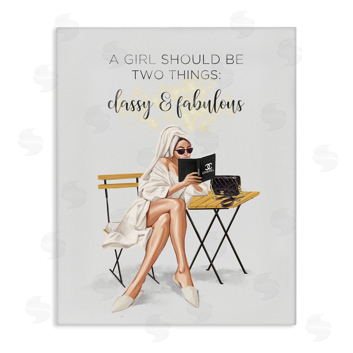 Ziwei Li Classy Fabulous Sayinger Robe Purse Fashion  Stretched Canvas Wall Art Print