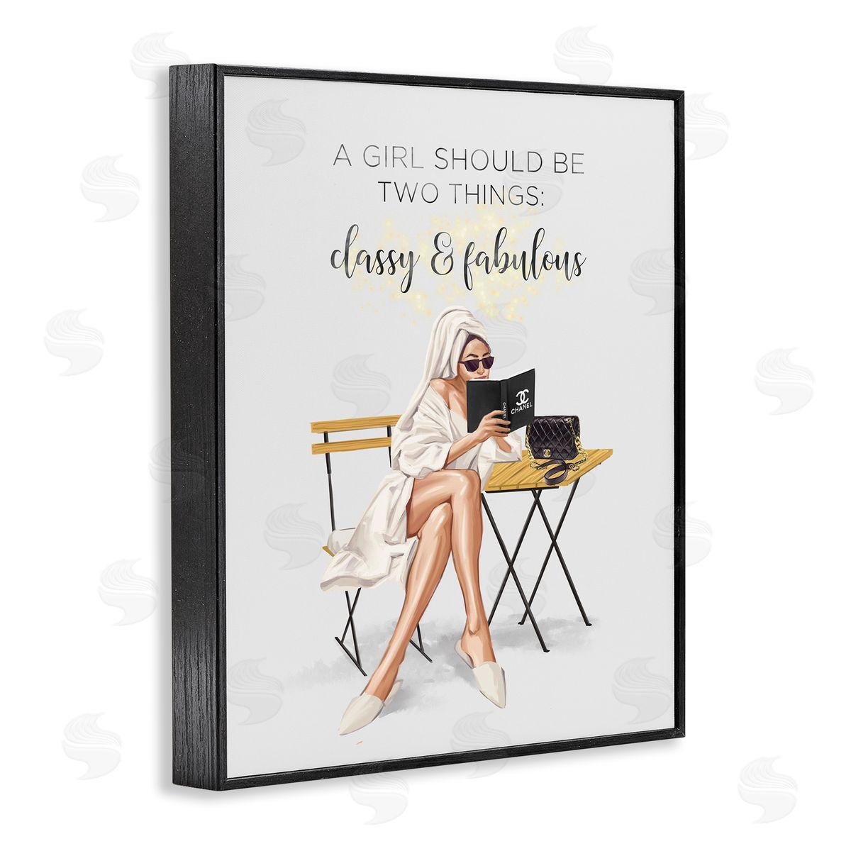 Ziwei Li Classy Fabulous Sayinger Robe Purse Fashion  Black Framed Giclee Wall Art Print