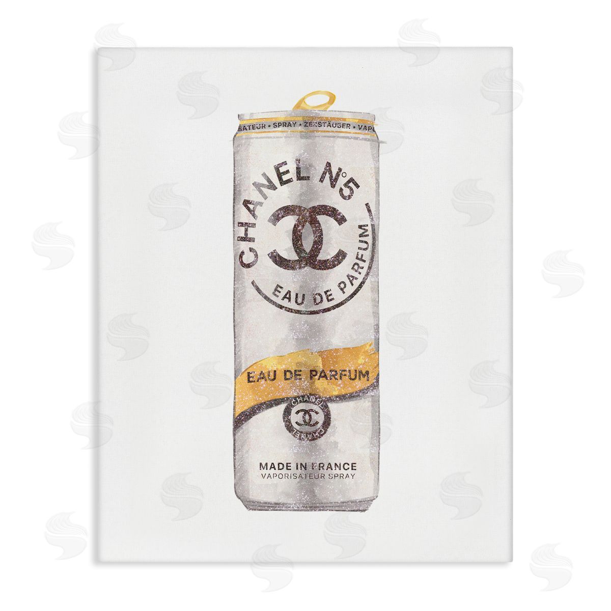 Ziwei Li Fashion Emblem Glam Perfume Beverage Can  Stretched Canvas Wall Art Print